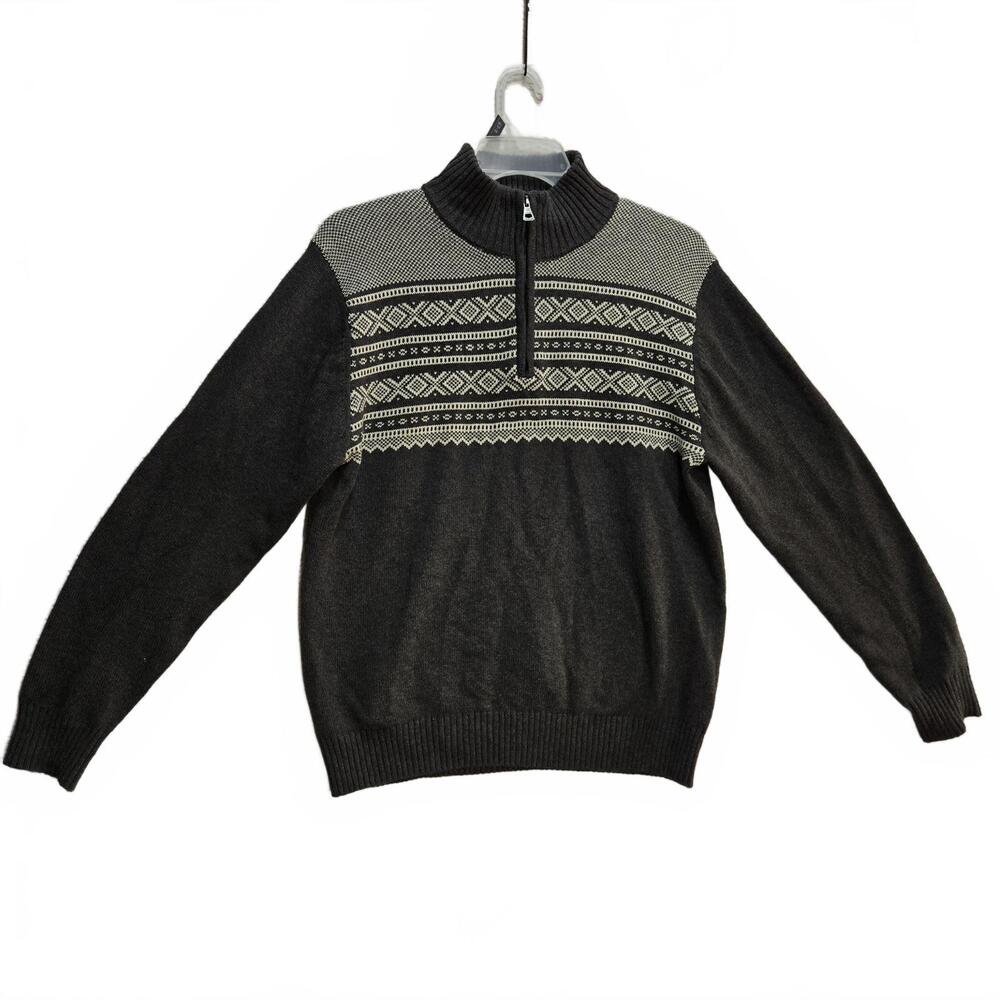 Weatherproof Brand 100% Cotton Heathered Knit 1/4 Zip Men's Pullover Sweater
